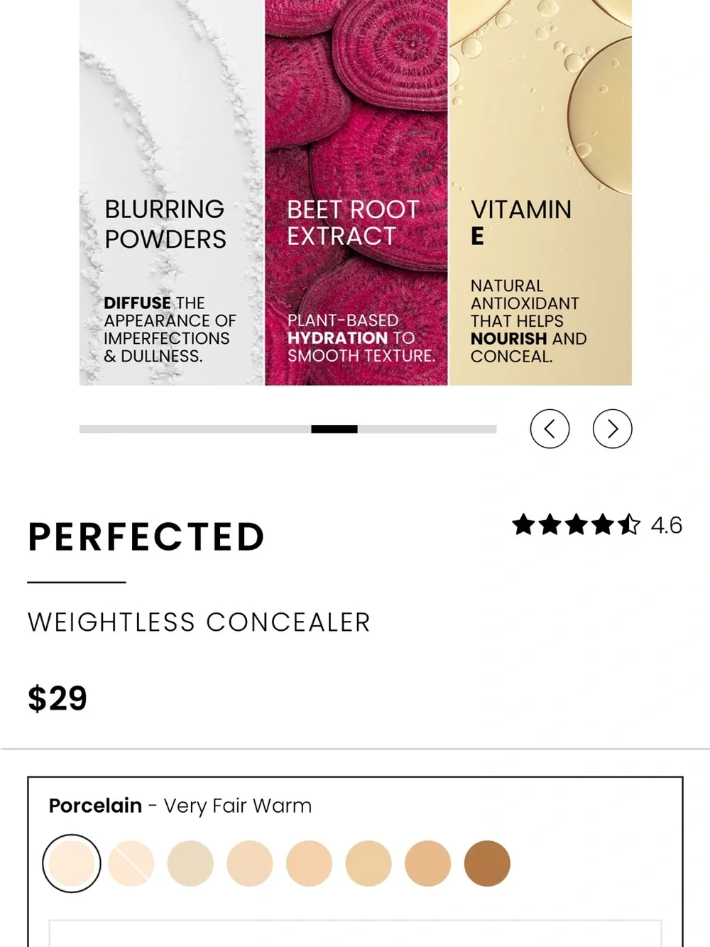 Perfected Weightless Concealer — Porcelain (Very Fair Warm)